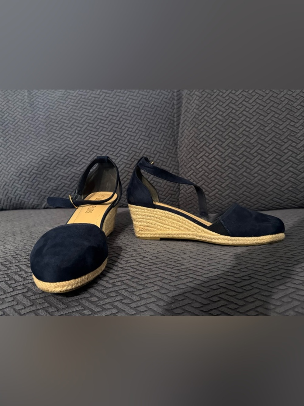 Dream Pairs Navy Espadrille Wedge Ankle-Strap Sandals